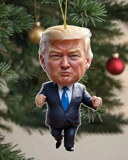 Cartoon Trump Pendant Acrylic Material Funny and Interesting Cartoon Pendant Suitable for Christmas Tree Cars Holiday DIY Gift