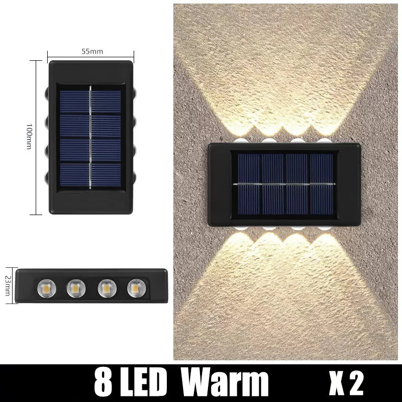 1pc 6-10 LEDs Solar Outdoor Wall Decorative Landscape Lighting Lights Fixtures Suitable For Courtyard Villa Fence Terrace Garden