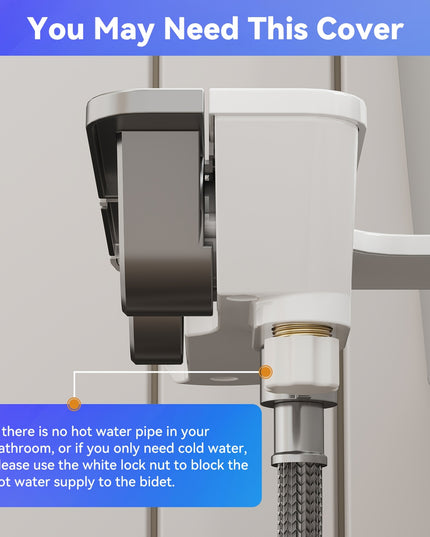 Bidet Attachment for Toilet with Hot and Cold Sprayer, Rear and Female Wash, Self-Clean Dual Nozzles, Adjustable Water Temperature and Pressure, Easy Installation, Non-electric Hygienic Toilet Accessories, Compatible with Mos