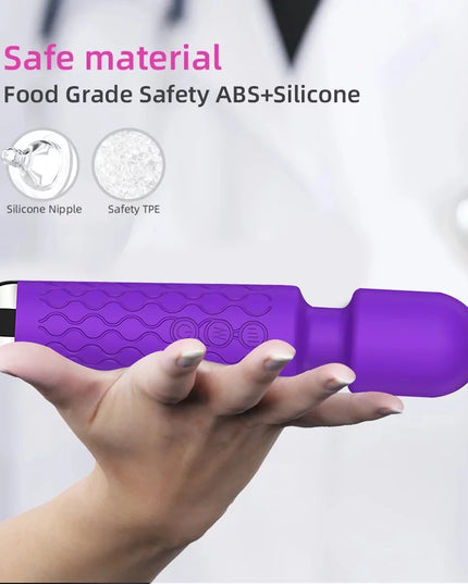 Wand Massager Vibrator with 8 Speeds 20 Vibration Modes, Personal Massager Adult Sex Toys for Women-Purple