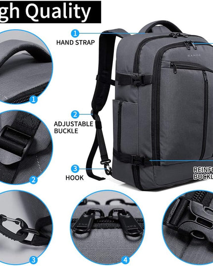 Travel Overnight Backpack,40-Liter FAA Flight Approved Weekender Bag Carry on Backpack Grey(With No Cubes)…