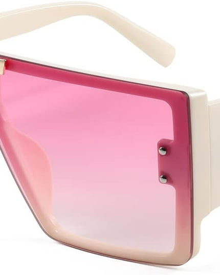 FEISEDY Square Oversized Flat Top Sunglasses with Side Lens Integrated for Women Men B4028