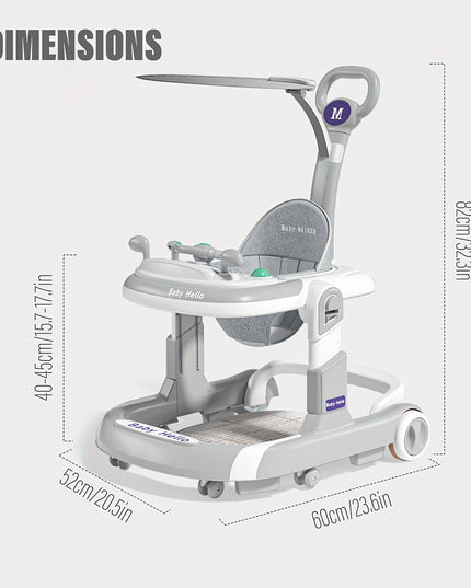 Baby Walkers, 5 And 1 Baby Walker With Wheels, Walker For Babies 4-Height Baby Walkers And Activity Center For Boys Girls, Baby Walkers For Babies 6-36 Months, Baby Walkers And Activity Center (Grey)