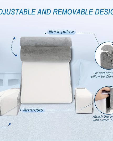 Reading Pillow for Sitting in Bed Adult, Back Pillow for Bed Sitting up, Reading & Bed Rest Pillows for Watching TV/Reading/Gaming/Resting in Bed, Couch or Floor, Medium 19"