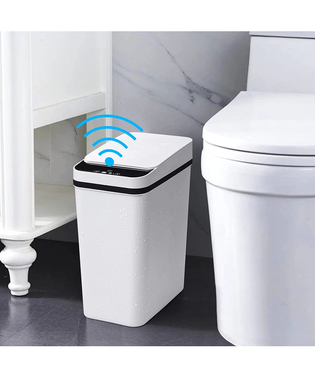 2.5 Gallon Bathroom Trash Can, Trash Cans for Kitchen, Plastic Trash Can with Lid, Smart Touchless