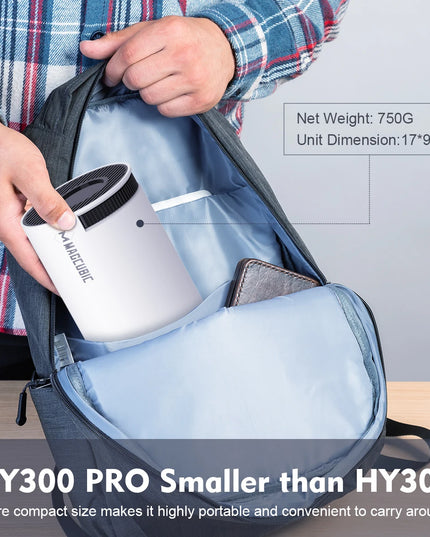 Projector Android 11 4K 1280*720P HY300 Dual Wifi 260ANSI 180°Flexible BT5.0 Cinema Outdoor Portable Projetor HY300 Pro