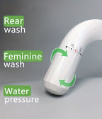 Advanced Bidet Attachment for Toilet Seat - Dual Nozzle Rear and Feminine Wash with Adjustable Water Pressure Sprayer, Non-Electric Shattaf Butt Cleaner with Universal Adapter for US and Canada, White Color