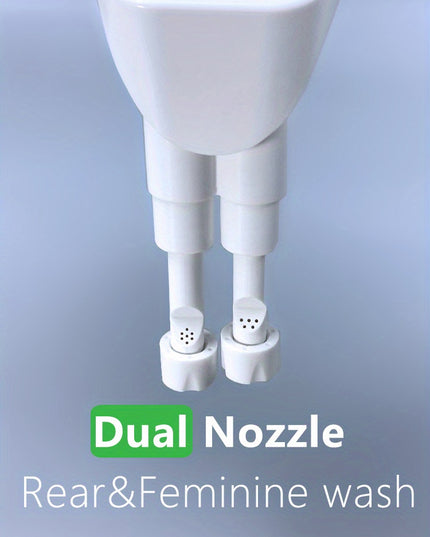 Advanced Bidet Attachment for Toilet Seat - Dual Nozzle Rear and Feminine Wash with Adjustable Water Pressure Sprayer, Non-Electric Shattaf Butt Cleaner with Universal Adapter for US and Canada, White Color