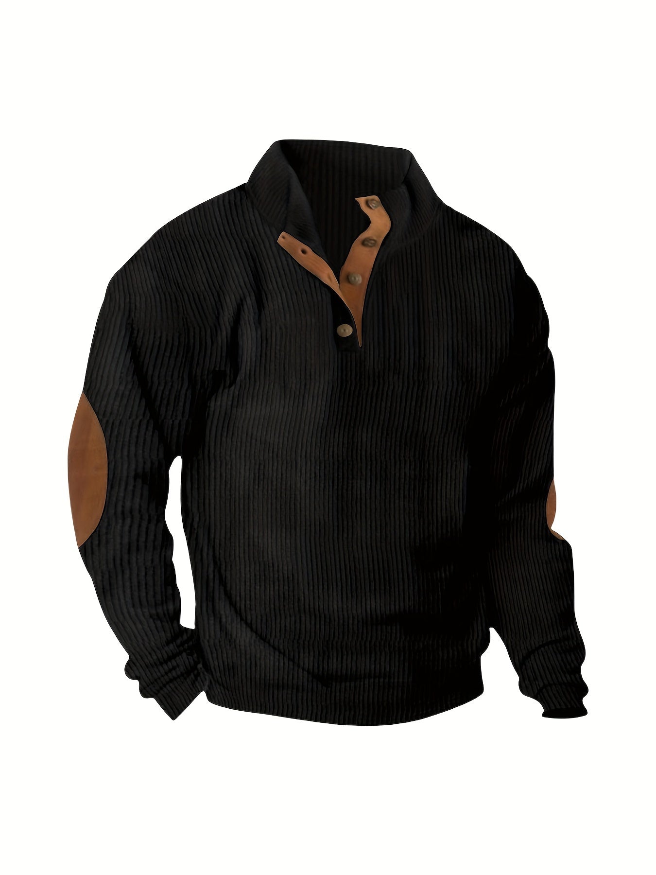 Men'S Casual Jacket for Autumn And Winter, Featuring a Loose Fit, Corduroy Fabric, Stand-Up Collar, Long Sleeves, And Button- Design.