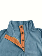 Men'S Casual Jacket for Autumn And Winter, Featuring a Loose Fit, Corduroy Fabric, Stand-Up Collar, Long Sleeves, And Button- Design.