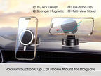 1pc Metal Vacuum Magnetic Suction Phone Holder, Strong Suction Cup Mount for Home, Car, Kitchen, Bathroom - Stable and Firm Grip, Home Gadget Organizer | Modern Phone Holder | Quality Suction Attachment, Phone Suction Grip