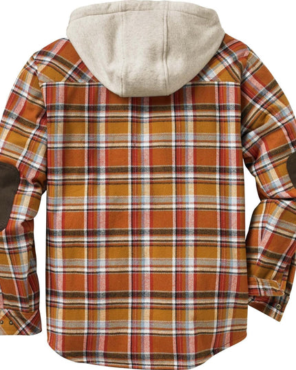 Men'S Camp Night Berber Lined Hooded Flannel Shirt Jacket