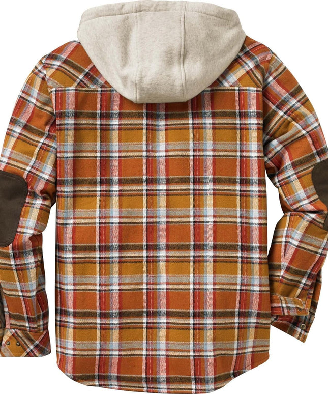Men'S Camp Night Berber Lined Hooded Flannel Shirt Jacket
