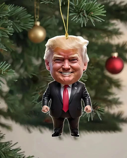 Cartoon Trump Pendant Acrylic Material Funny and Interesting Cartoon Pendant Suitable for Christmas Tree Cars Holiday DIY Gift