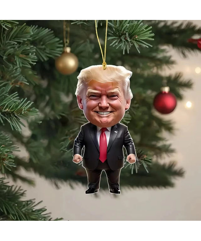 Cartoon Trump Pendant Acrylic Material Funny and Interesting Cartoon Pendant Suitable for Christmas Tree Cars Holiday DIY Gift