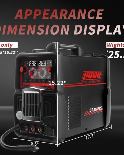 Plasma Cutter Welder Gas MIG/Gasless MIG/Lift TIG/Stick/CUT 5 In 1 Welding Machine With 110V/220V Dual Voltage, Thermal Protection IGBT Inverter LED Digital Display Multi Process Welder