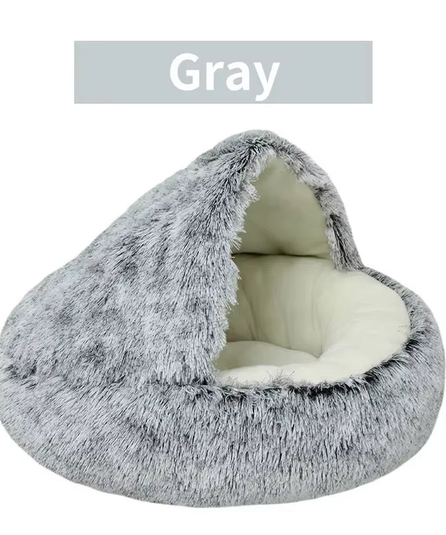 Winter Plush Pet Cat Bed round Cat Cushion Cat House 2 in 1 Warm Cats Basket Pet Sleep Bag Kitten Nest Kennel for Small Dog Cats