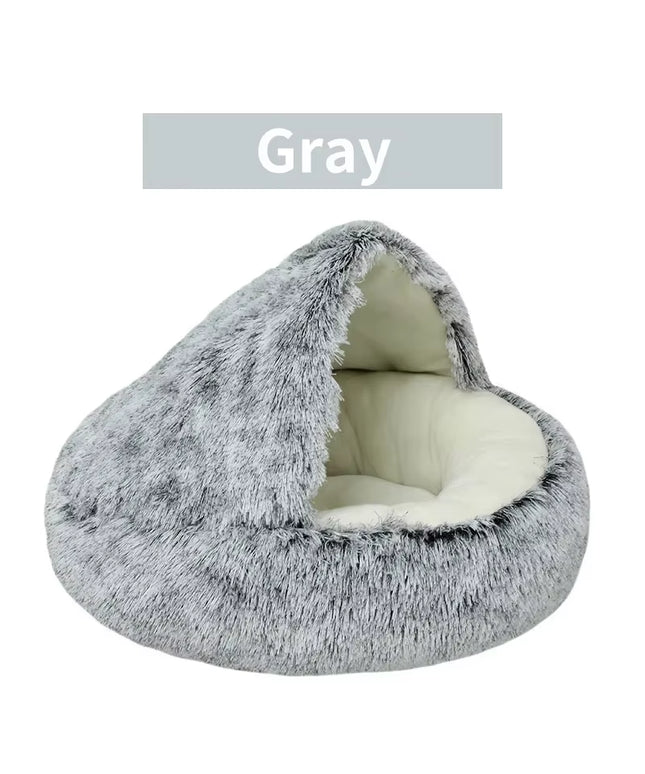 Winter Plush Pet Cat Bed round Cat Cushion Cat House 2 in 1 Warm Cats Basket Pet Sleep Bag Kitten Nest Kennel for Small Dog Cats