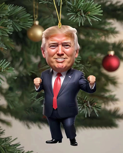 Cartoon Trump Pendant Acrylic Material Funny and Interesting Cartoon Pendant Suitable for Christmas Tree Cars Holiday DIY Gift