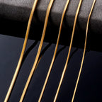 Witd Stainless Steel Square Snake Chain Necklace in Gold - Available in 0.9mm, 1.2mm, 1.5mm, 2mm, and 2.4mm for Men's and Women's Fashion Jewelry