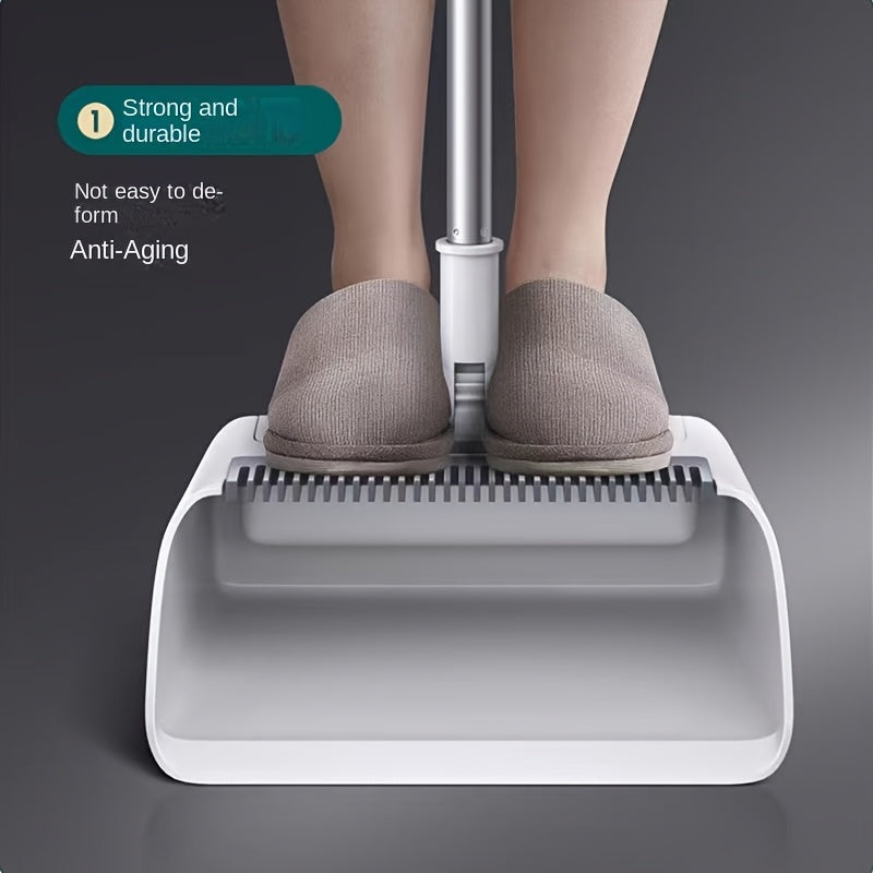 3 In1 Set, Household Broom And Dustpan Set, Long Handle Floor Cleaning Broom Dustpan Set, Rotatable Broom And Dustpan With Comb Tooth, Non-stick Hair, To Remove Dust And Garbage, For Home, Kitchen, Office, Cleaning Tool, Clea
