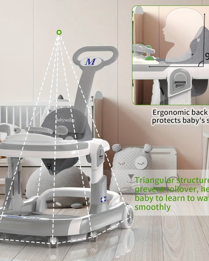 Baby Walkers, 5 And 1 Baby Walker With Wheels, Walker For Babies 4-Height Baby Walkers And Activity Center For Boys Girls, Baby Walkers For Babies 6-36 Months, Baby Walkers And Activity Center (Grey)