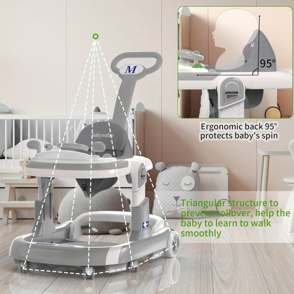 Baby Walkers, 5 And 1 Baby Walker With Wheels, Walker For Babies 4-Height Baby Walkers And Activity Center For Boys Girls, Baby Walkers For Babies 6-36 Months, Baby Walkers And Activity Center (Grey)