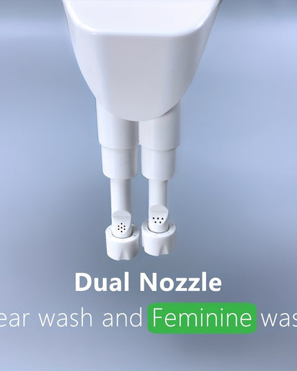 Advanced Bidet Attachment for Toilet Seat - Dual Nozzle Rear and Feminine Wash with Adjustable Water Pressure Sprayer, Non-Electric Shattaf Butt Cleaner with Universal Adapter for US and Canada, White Color