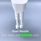 Advanced Bidet Attachment for Toilet Seat - Dual Nozzle Rear and Feminine Wash with Adjustable Water Pressure Sprayer, Non-Electric Shattaf Butt Cleaner with Universal Adapter for US and Canada, White Color
