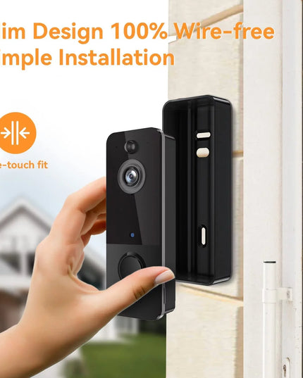 Wireless Doorbell Camera with Chime, Smart Video Doorbell Security Camera with ，Black