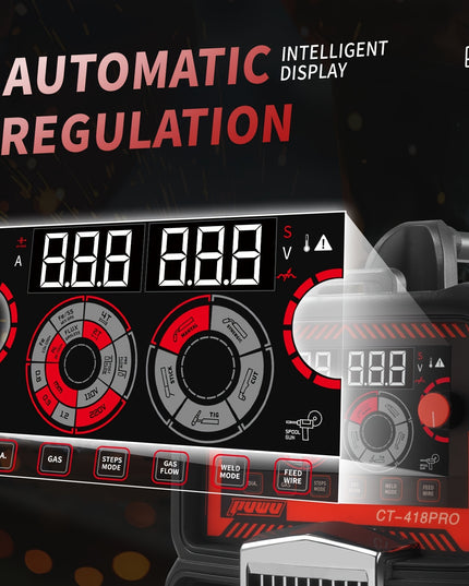 Plasma Cutter Welder Gas MIG/Gasless MIG/Lift TIG/Stick/CUT 5 In 1 Welding Machine With 110V/220V Dual Voltage, Thermal Protection IGBT Inverter LED Digital Display Multi Process Welder