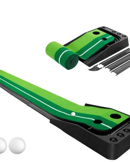 Indoor Golf Putting Green with Ball Return Automatic Portable Golf Game Practice Training Aid for Home/Backyard Use 2 Balls Free