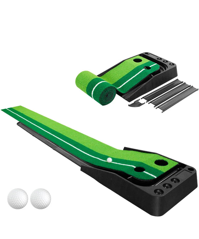 Indoor Golf Putting Green with Ball Return Automatic Portable Golf Game Practice Training Aid for Home/Backyard Use 2 Balls Free