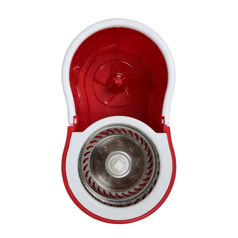 Mop and Bucket Set, 360° Spin Mop and Bucket with Wringer Set and 4 Microfiber Mop Refills, Stainless Steel, Extended Handle Spinning Mop Bucket System for Floor Cleaning