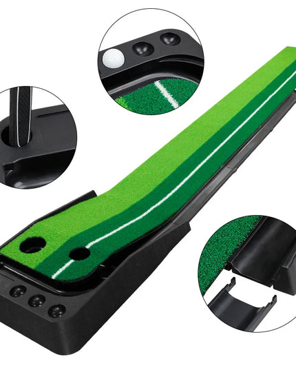 Indoor Golf Putting Green with Ball Return Automatic Portable Golf Game Practice Training Aid for Home/Backyard Use 2 Balls Free