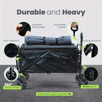 220LBS/ 450LBS/ 680LBS All Terrain Heavy Duty Folding Cart, Large Capacity Camper Suitable for Yard Shopping/ Sports/ Outdoor/ Gardening Equipment Handling, Black Multifunctional Utility Cart, Gardening Transport, Shopping Ca