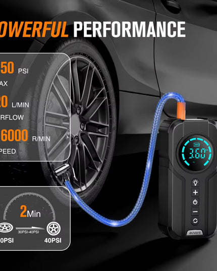 Portable Digital Inflatable Pump for Cars, Motorcycles, Bicycles, and Boats