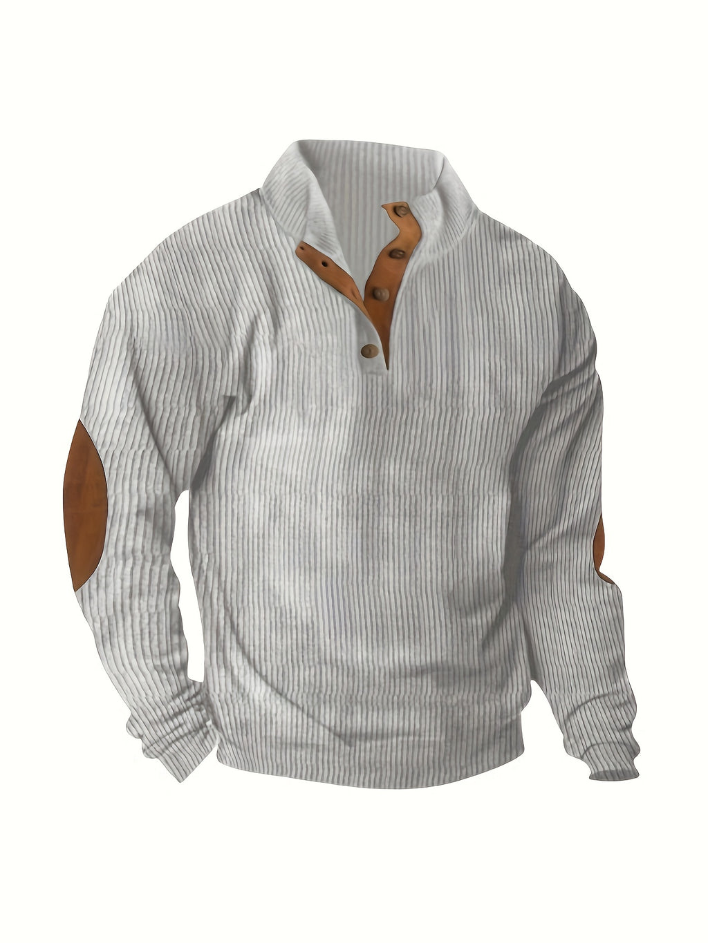 Men'S Casual Jacket for Autumn And Winter, Featuring a Loose Fit, Corduroy Fabric, Stand-Up Collar, Long Sleeves, And Button- Design.