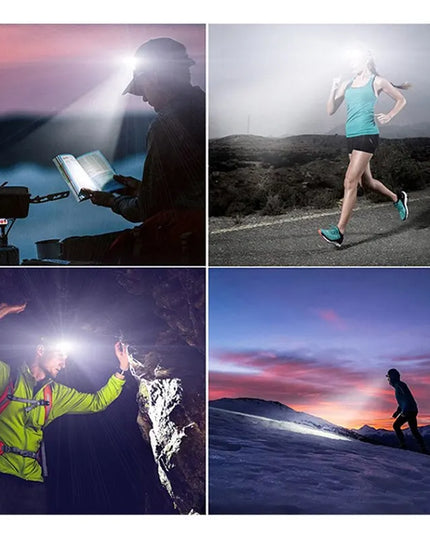 Induction Headlamp COB LED Sensor Head Lamp Built-In Battery Flashlight USB Rechargeable Head Torch 5 Lighting Modes Headlight