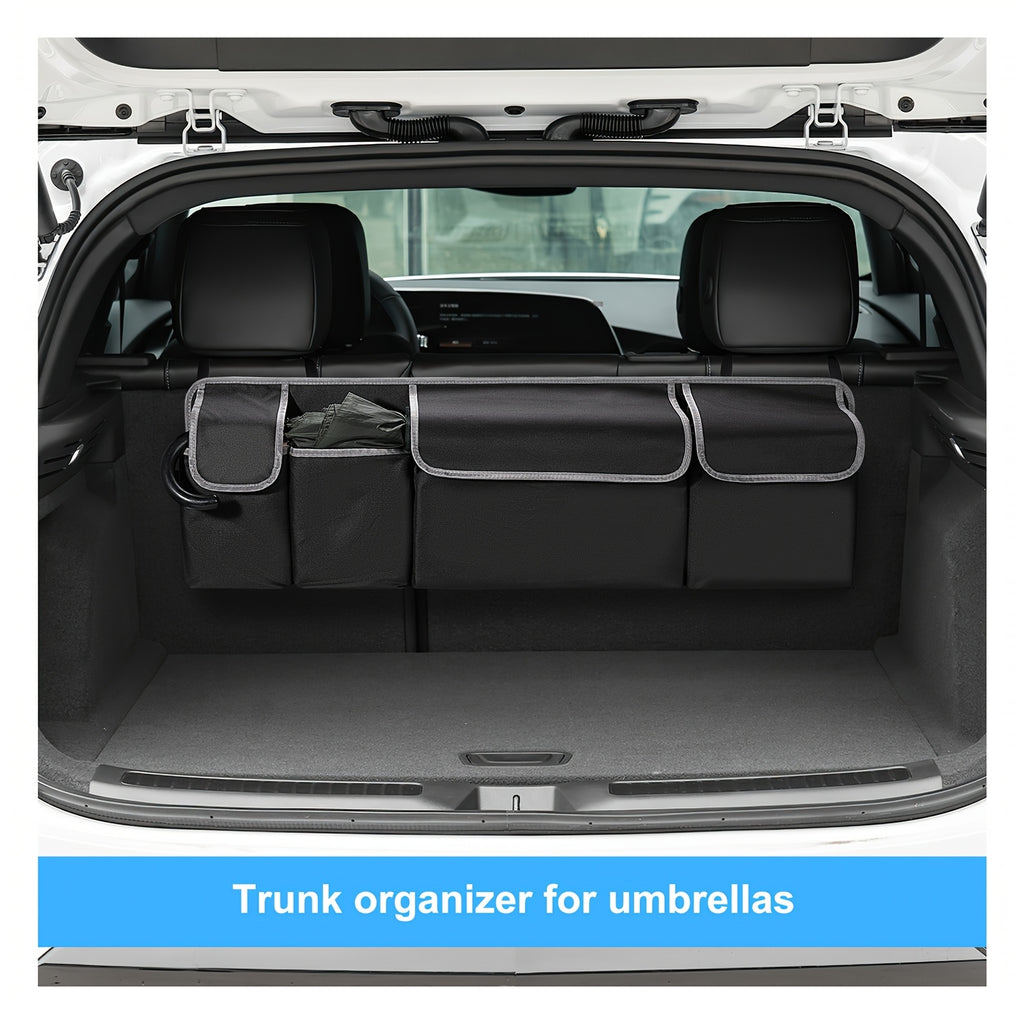 Universal Fit Car Seat Back Organizer, Large Capacity 600D Oxford Fabric with Multiple Pockets, Polyester Fiber Material, Vehicle Storage Solution