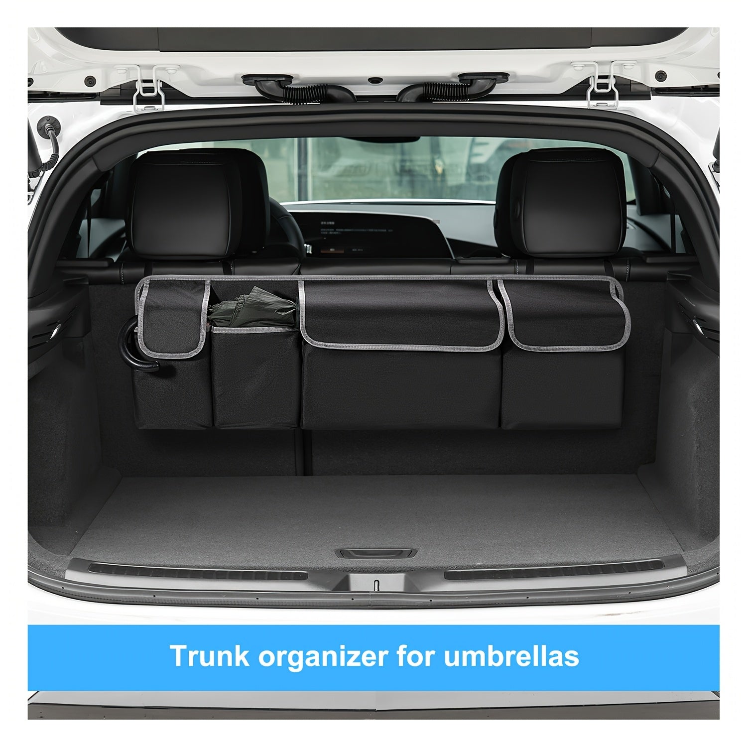 Universal Fit Car Seat Back Organizer, Large Capacity 600D Oxford Fabric with Multiple Pockets, Polyester Fiber Material, Vehicle Storage Solution