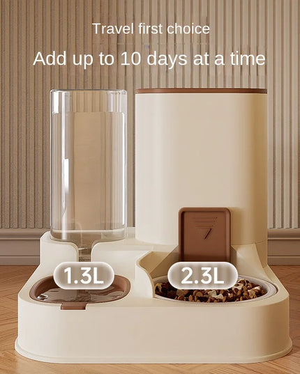 New Pet Cat Large Capacity Water Dispenser Dry Wet Separation for Automatic Feeder Drinking Water Supplies Food Container