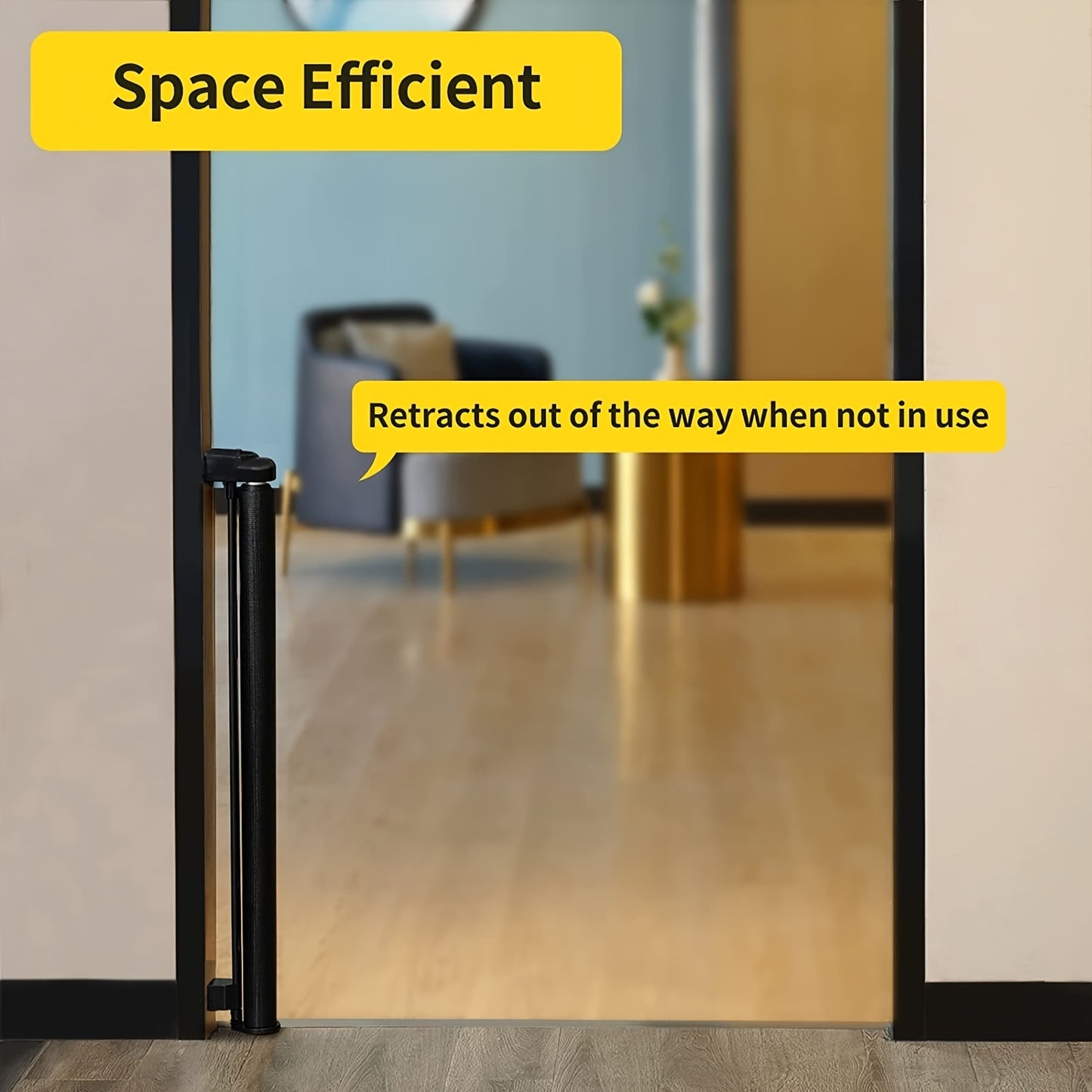 Retractable Baby Gate, Mesh Baby Gate Or Mesh Dog Gate, 33" Tall, Extends Up To 55" Wide - Child Safety Gate For Doorways, Stairs, Hallways, Indoor/Outdoor - For Parents & Pet Owners -  Provides Secure Containment - Ideal Gif