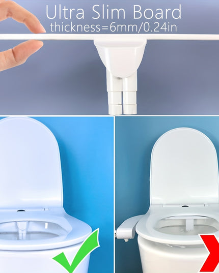 Advanced Bidet Attachment for Toilet Seat - Dual Nozzle Rear and Feminine Wash with Adjustable Water Pressure Sprayer, Non-Electric Shattaf Butt Cleaner with Universal Adapter for US and Canada, White Color