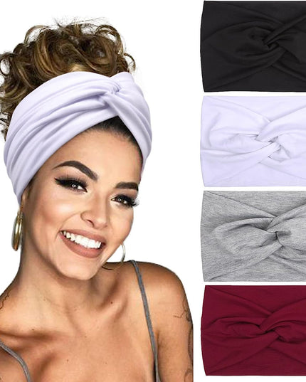 TERSE Extra Wide Headbands for Women Sport Yoga Workout Turban Headband Fashion Hairband Non Slip