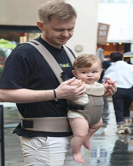 Ergonomic Baby Carrier, Multi-functional Polyester Front Carry Wrap, Adjustable Buckle Closure, Supports Up to 35lbs, for Newborns & Toddlers, Fits 0-3 Years Old
