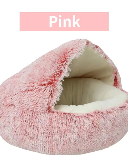 Winter Plush Pet Cat Bed round Cat Cushion Cat House 2 in 1 Warm Cats Basket Pet Sleep Bag Kitten Nest Kennel for Small Dog Cats