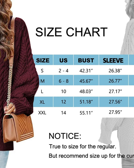 Oversized Sweaters for Women Cable Knit Chunky Pullover Sweater