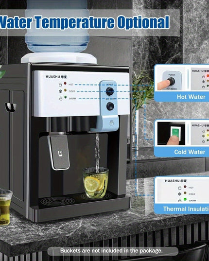 5 Gallon Hot and Cold Water Dispenser, Countertop Water Dispenser, Top Loading Hot & Cold Water Cooler Dispenser with 3 Temperature Settings, for Office, in The Desk Bedside Cabinet, Tea Table, Bar