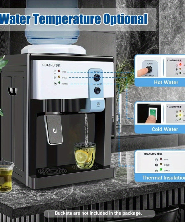 5 Gallon Hot and Cold Water Dispenser, Countertop Water Dispenser, Top Loading Hot & Cold Water Cooler Dispenser with 3 Temperature Settings, for Office, in The Desk Bedside Cabinet, Tea Table, Bar